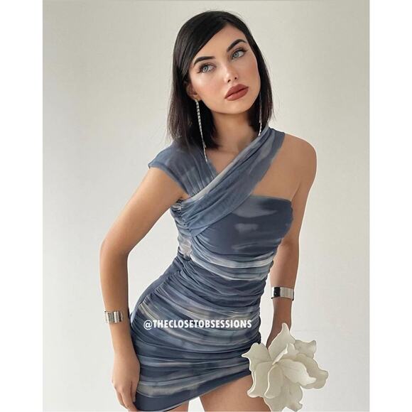 ZARA Ruched Mini Dress NWT - Picture 3 of 17